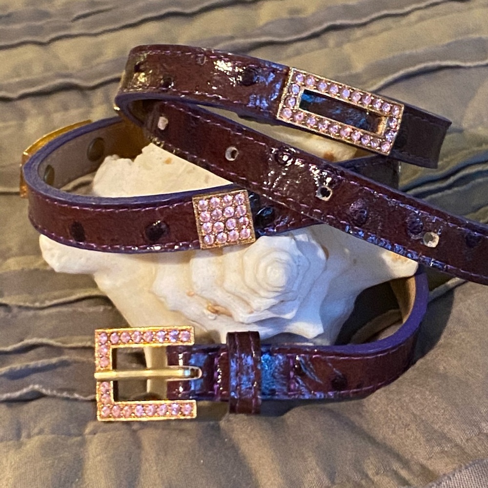 💝 Swarovski Crystal Leather Belt with Gems